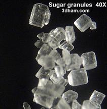 magnified sugar crystals